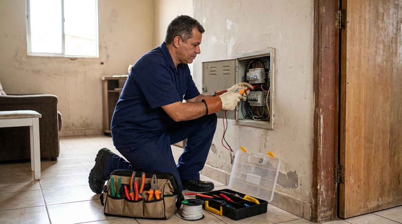 Eletricista com ferramentas em Campina Grande‑PB