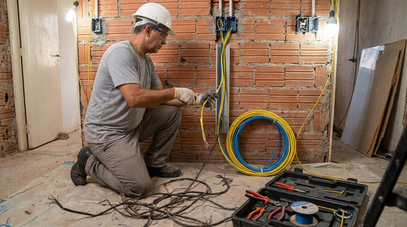 Troca de fiacao eletrica residencial em Campina Grande‑PB